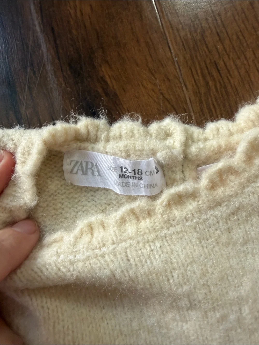 Zara Set of 2 Cream Knit Baby Toddler Sweater, Size 12-18 months